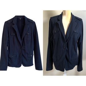 Lucky Brand navy military knit jacket